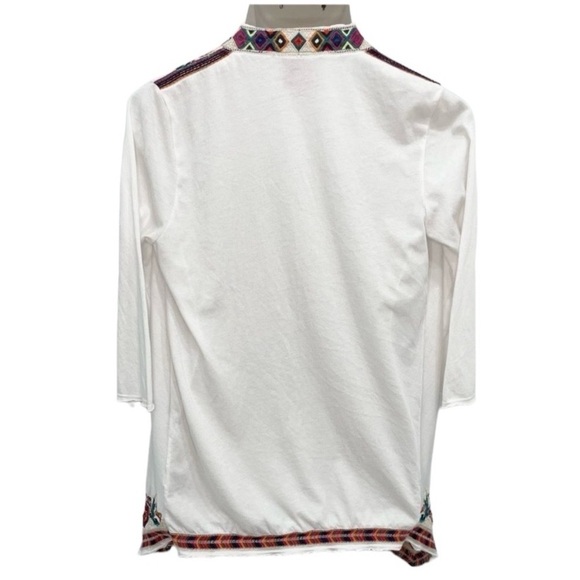 Johnny Was Quinn Embroidered White Cotton Draped Kimono Cardigan Women’s XS - Picture 5 of 12